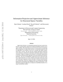 Information Projection and Approximate Inference for Structured Sparse
  Variables