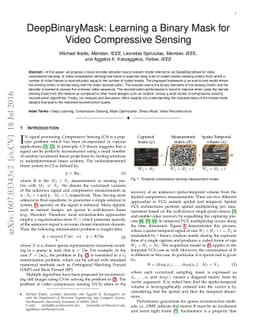 DeepBinaryMask: Learning a Binary Mask for Video Compressive Sensing