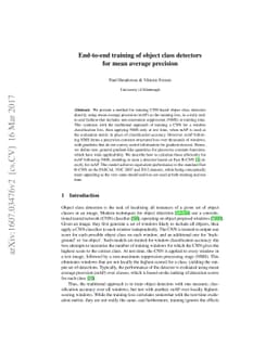End-to-end training of object class detectors for mean average precision