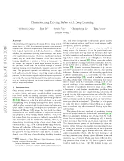 Characterizing Driving Styles with Deep Learning