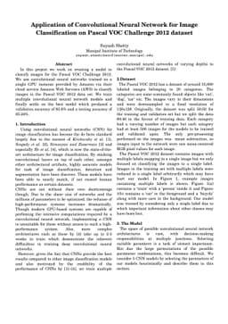 Application of Convolutional Neural Network for Image Classification on
  Pascal VOC Challenge 2012 dataset