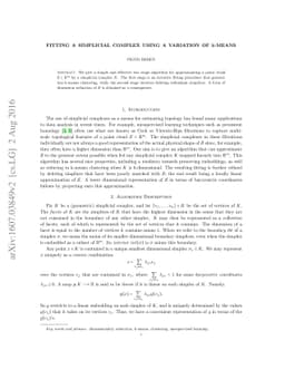 Fitting a Simplicial Complex using a Variation of k-means