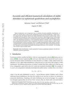 Accurate and efficient numerical calculation of stable densities via
  optimized quadrature and asymptotics