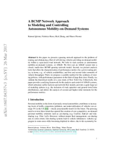 A BCMP Network Approach to Modeling and Controlling Autonomous
  Mobility-on-Demand Systems