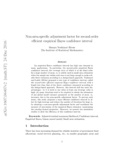 Non-area-specific adjustment factor for second-order efficient empirical
  Bayes confidence interval