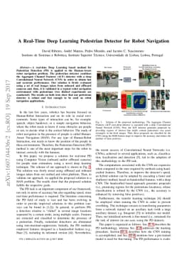 A Real-Time Deep Learning Pedestrian Detector for Robot Navigation