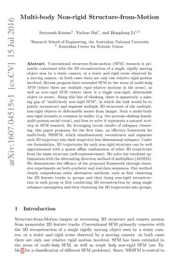 Multi-body Non-rigid Structure-from-Motion