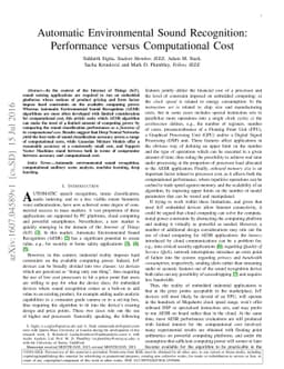 Automatic Environmental Sound Recognition: Performance versus
  Computational Cost