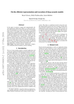 On the efficient representation and execution of deep acoustic models