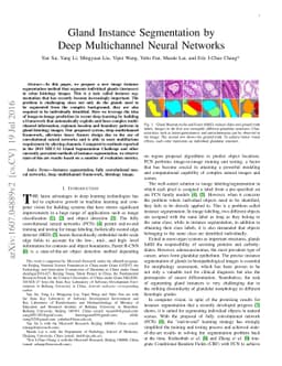 Gland Instance Segmentation by Deep Multichannel Neural Networks