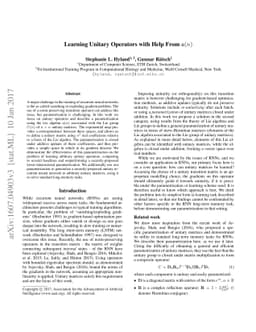 Learning Unitary Operators with Help From u(n)