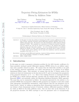Trajectory Fitting Estimators for SPDEs Driven by Additive Noise