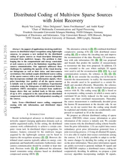 Distributed Coding of Multiview Sparse Sources with Joint Recovery