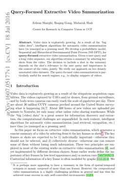 Query-Focused Extractive Video Summarization