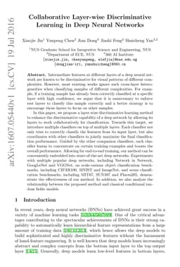 Collaborative Layer-wise Discriminative Learning in Deep Neural Networks