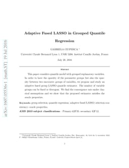 Adaptive Fused LASSO in Grouped Quantile Regression