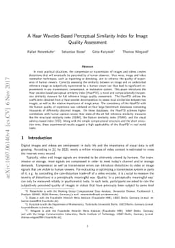 A Haar Wavelet-Based Perceptual Similarity Index for Image Quality
  Assessment