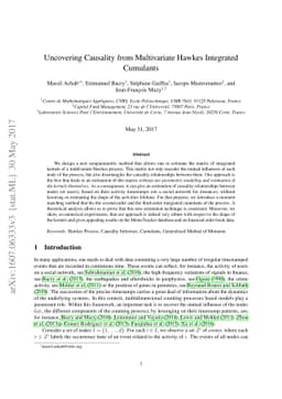 Uncovering Causality from Multivariate Hawkes Integrated Cumulants