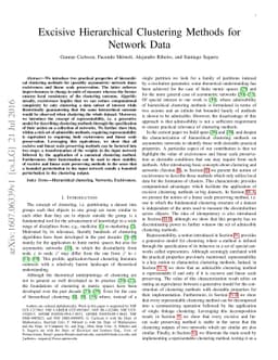 Excisive Hierarchical Clustering Methods for Network Data