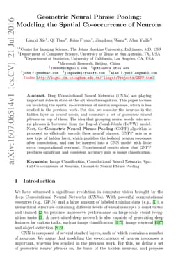 Geometric Neural Phrase Pooling: Modeling the Spatial Co-occurrence of
  Neurons
