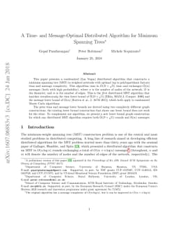 A Time- and Message-Optimal Distributed Algorithm for Minimum Spanning
  Trees