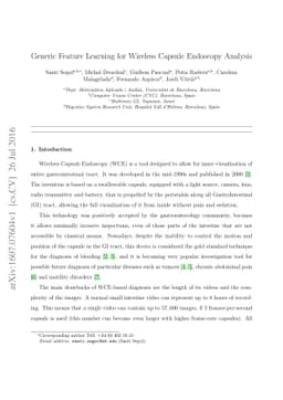 Generic Feature Learning for Wireless Capsule Endoscopy Analysis