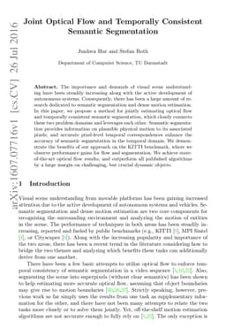 Joint Optical Flow and Temporally Consistent Semantic Segmentation