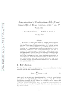 Approximation by Combinations of ReLU and Squared ReLU Ridge Functions
  with $ \ell^1 $ and $ \ell^0 $ Controls