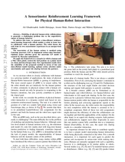 A Sensorimotor Reinforcement Learning Framework for Physical Human-Robot
  Interaction