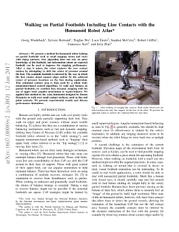 Walking on Partial Footholds Including Line Contacts with the Humanoid
  Robot Atlas