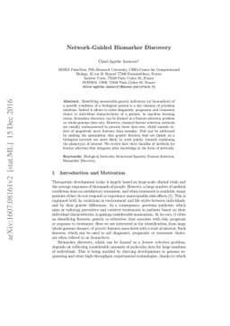 Network-Guided Biomarker Discovery