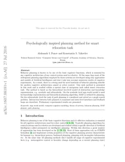 Psychologically inspired planning method for smart relocation task