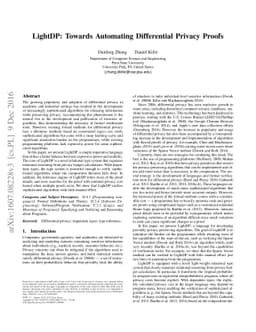 LightDP: Towards Automating Differential Privacy Proofs