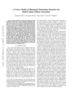 A Convex Model of Momentum Dynamics for Multi-Contact Motion Generation