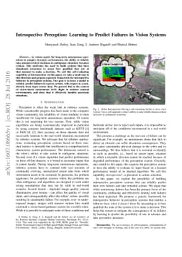 Introspective Perception: Learning to Predict Failures in Vision Systems