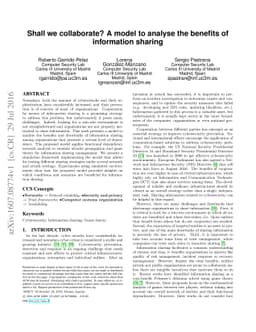 Shall we collaborate? A model to analyse the benefits of information
  sharing