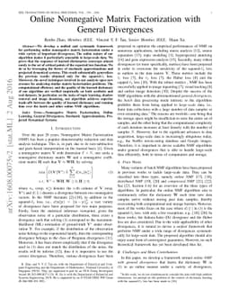 Online Nonnegative Matrix Factorization with General Divergences