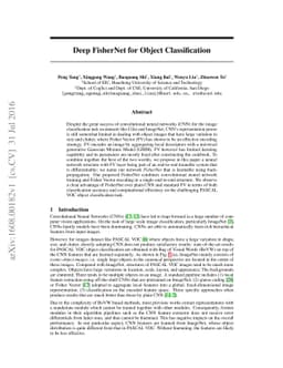 Deep FisherNet for Object Classification