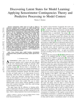 Discovering Latent States for Model Learning: Applying Sensorimotor
  Contingencies Theory and Predictive Processing to Model Context