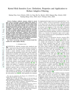Kernel Risk-Sensitive Loss: Definition, Properties and Application to
  Robust Adaptive Filtering