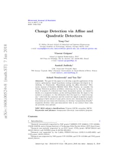 Change Detection via Affine and Quadratic Detectors