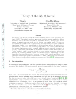 Theory of the GMM Kernel