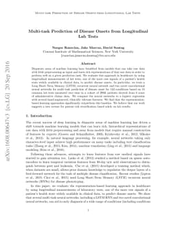 Multi-task Prediction of Disease Onsets from Longitudinal Lab Tests