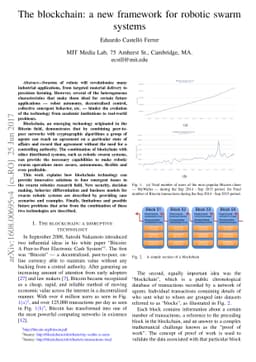 The blockchain: a new framework for robotic swarm systems