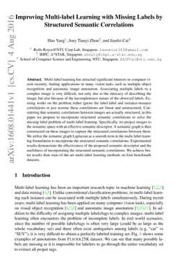 Improving Multi-label Learning with Missing Labels by Structured
  Semantic Correlations