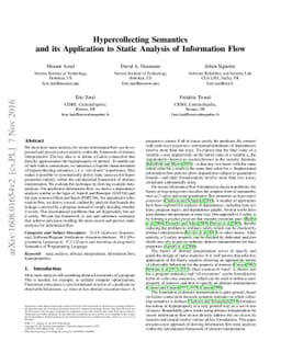 Hypercollecting Semantics and its Application to Static Analysis of
  Information Flow