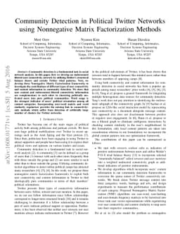 Community Detection in Political Twitter Networks using Nonnegative
  Matrix Factorization Methods