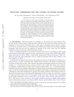 Detection Thresholds for the $β$-Model on Sparse Graphs