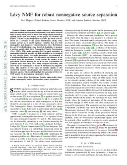 Lévy NMF for robust nonnegative source separation