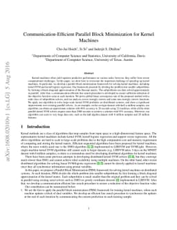 Communication-Efficient Parallel Block Minimization for Kernel Machines